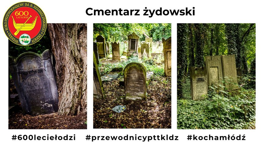 Kolaż zdjęć nagrobków z cmentarza żydowskiego. #600leciełodzi #przewodnicypttkldz #kochamłódź