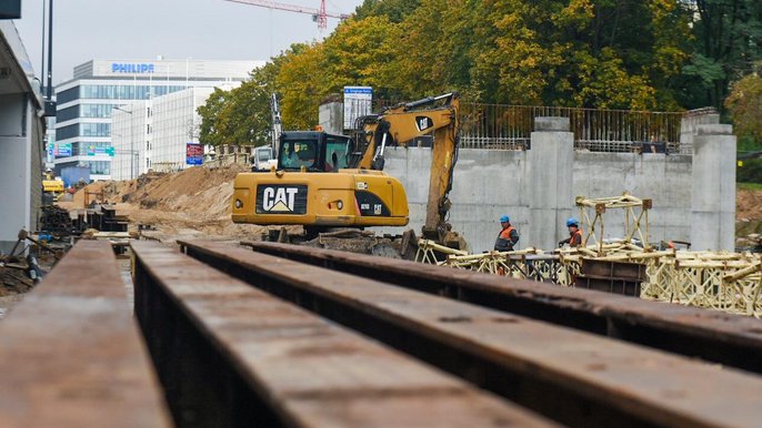 Prace przy remoncie al. Śmigłego – Rydza - fot. Paweł Łacheta / UMŁ