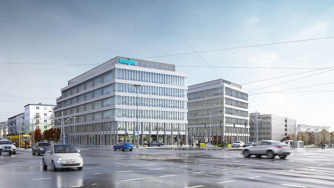 The offices of the tenant will be located in buildings A and B of the complex, and will occupy nearly 2,000 square meters of its area - fot. z arch. UMŁ
