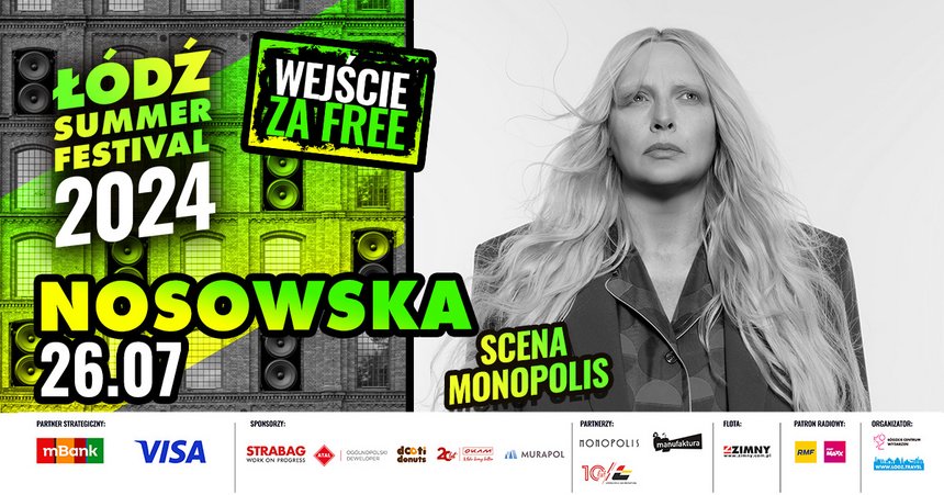 Łódź Summer Festival 2024: Nosowska - Scena Monopolis