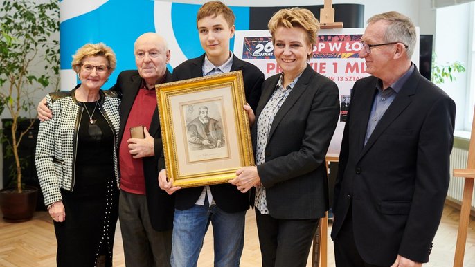 Jednym z przedmiotów, które otrzymała na licytację WOŚP prezydent Hanna Zdanowska, był drzeworyt Jana Matejki, ofiarowany na aukcję przez Jerzego Dudara – kolekcjonera malarstwa. Drzeworyt z 1870 roku – naszkicował na drewnie Jan Matejko - fot. Sebastian Glapiński