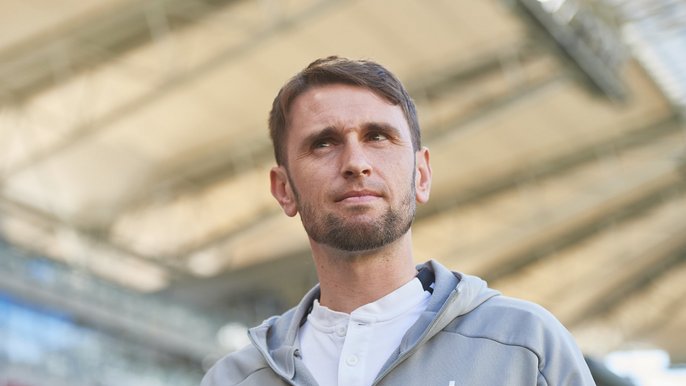 Trener Marcin Pogorzała - fot. ŁKS