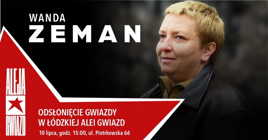 Wanda Zeman w Łódzkiej Alei Gwiazd