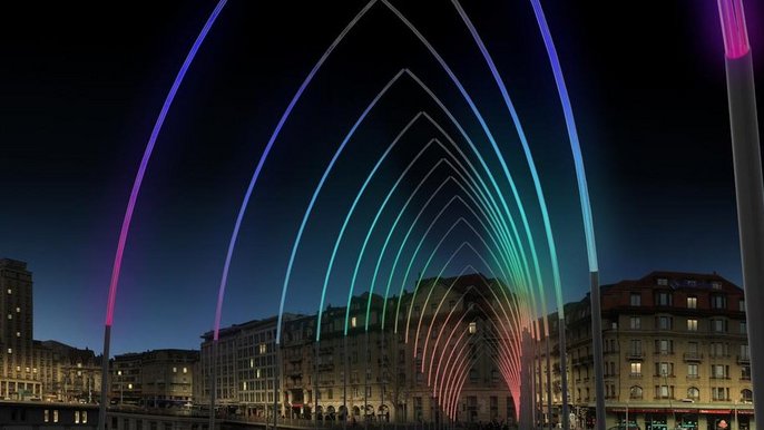 Na Traugutta stanie świetlny tunel, symbolicznie wprowadzający uczestników festiwalu w odnawianą przestrzeń Nowego Centrum Łodzi. - mat. organizatora