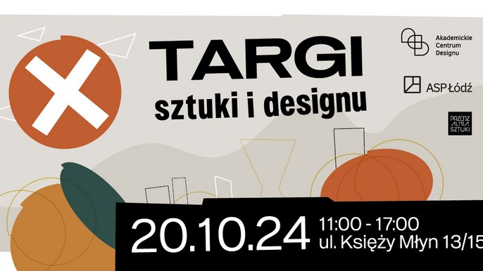  - plakat: na szarym tle pomarańczowe okręgi (przypominające dynię), trójkątne kształty (przypominające spadające liście); poza tym, na górze czarne napisy info