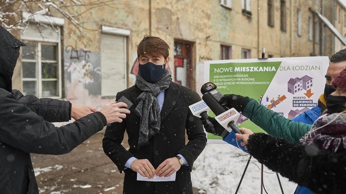 Konferencja prasowa pierwszego wiceprezydenta Łodzi Adama Pustelnika 