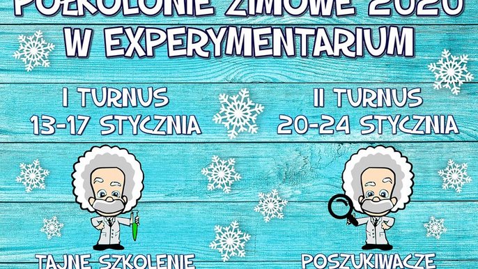 Grafika promująca wydarzenie: Półkolonie zimowe w Experymentarium w Manufakturze - fot. mat. Experymentarium