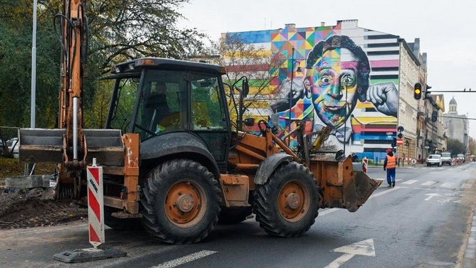 Remontowana ulica Sienkiewicza - Fot. Paweł Łacheta/UMŁ