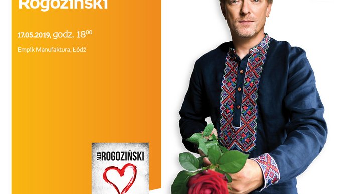 Grafika promująca wydarzenie: Alek Rogoziński - spotkanie autorskie w Empiku w Manufakturze - mat. pras. Salon Empik Łódź Manufaktura