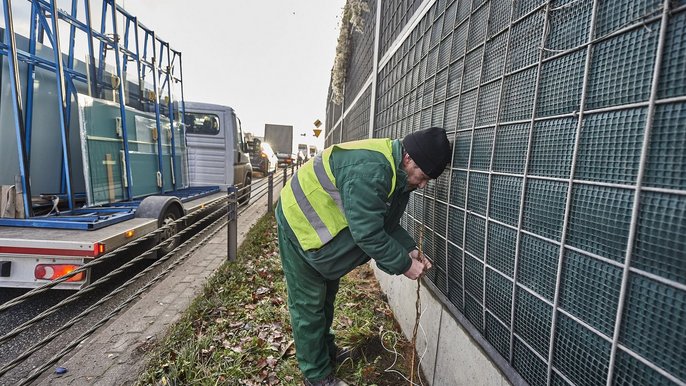 Zazielenianie ekranów akustycznych - fot. ŁÓDŹ.PL